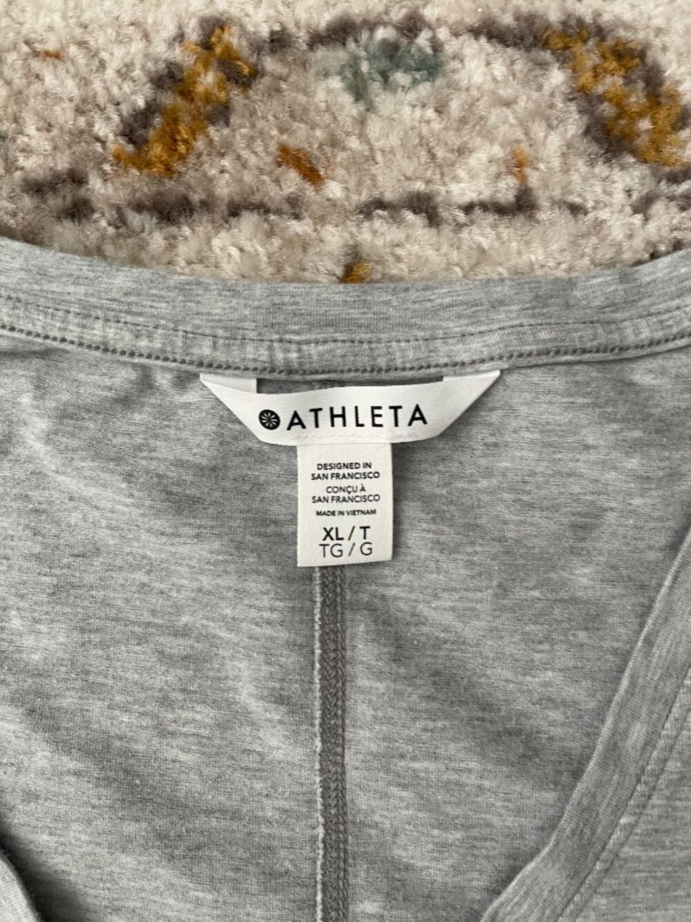 Athleta V-Neck Gray T Shirt - Picture 4 of 4